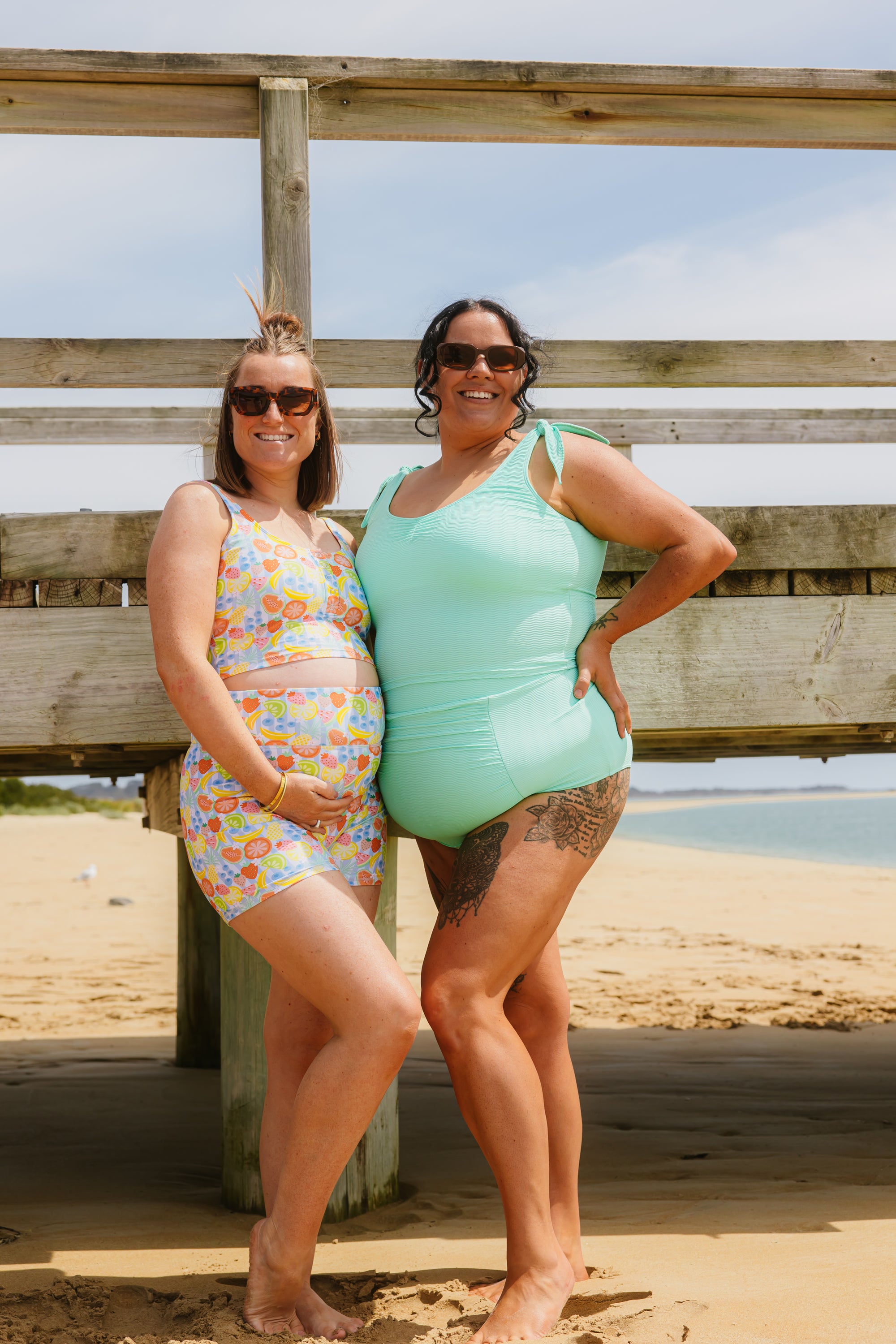 Ruched High Waisted Bottoms Seafoam (Textured Fabric)