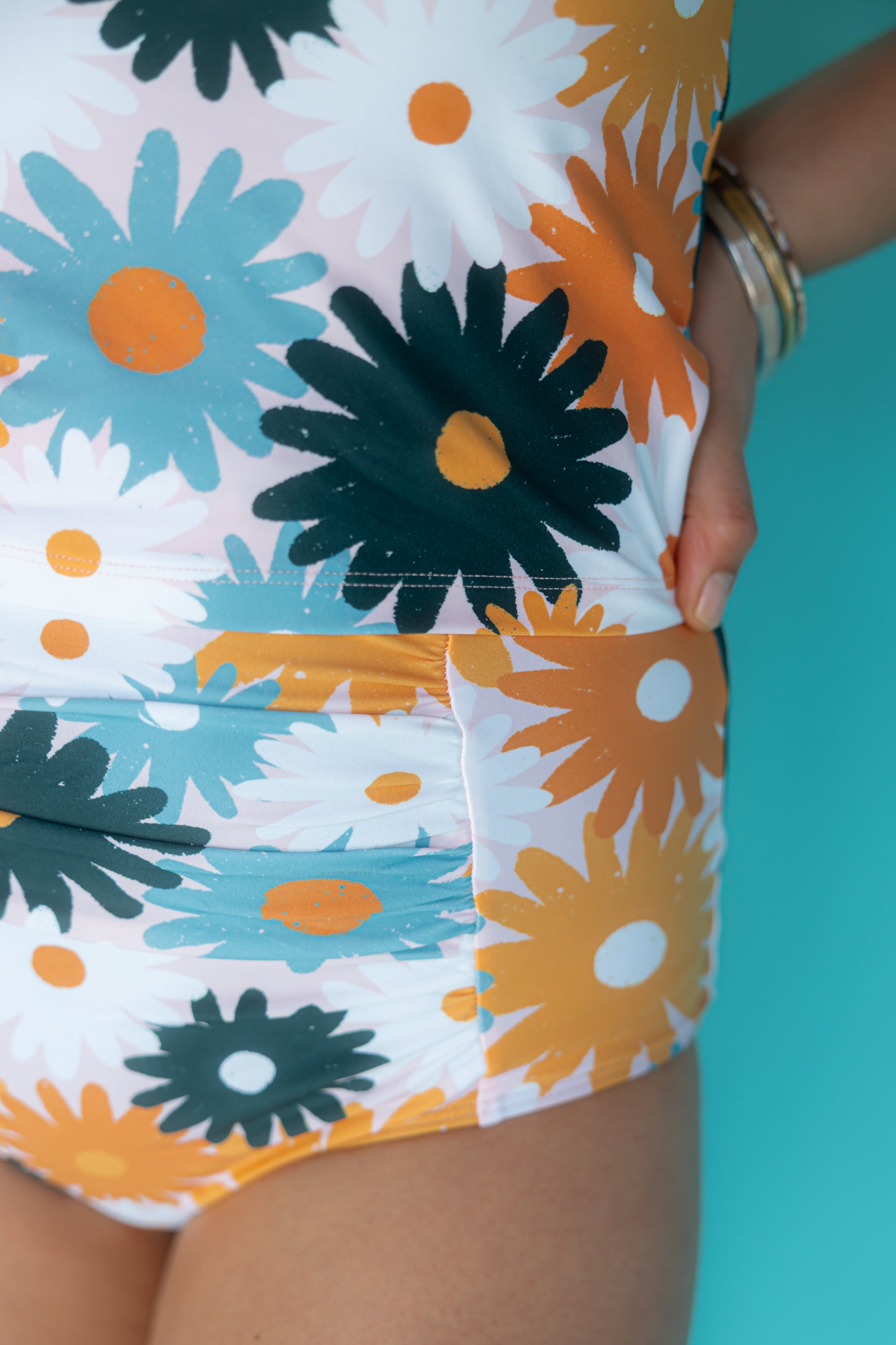 Ruched High Waisted Bottoms Maisy Daisy
