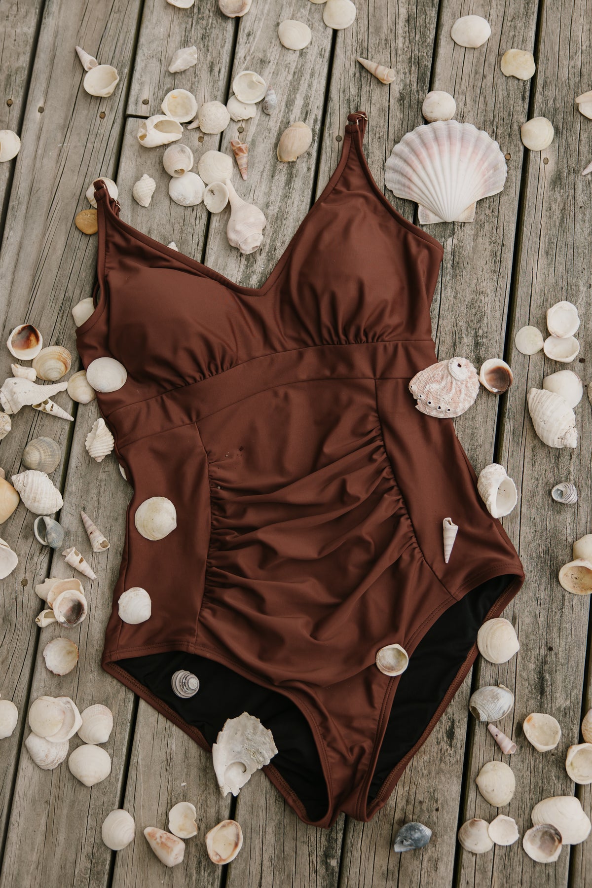 PRE-ORDER: Ruched One Piece Chestnut