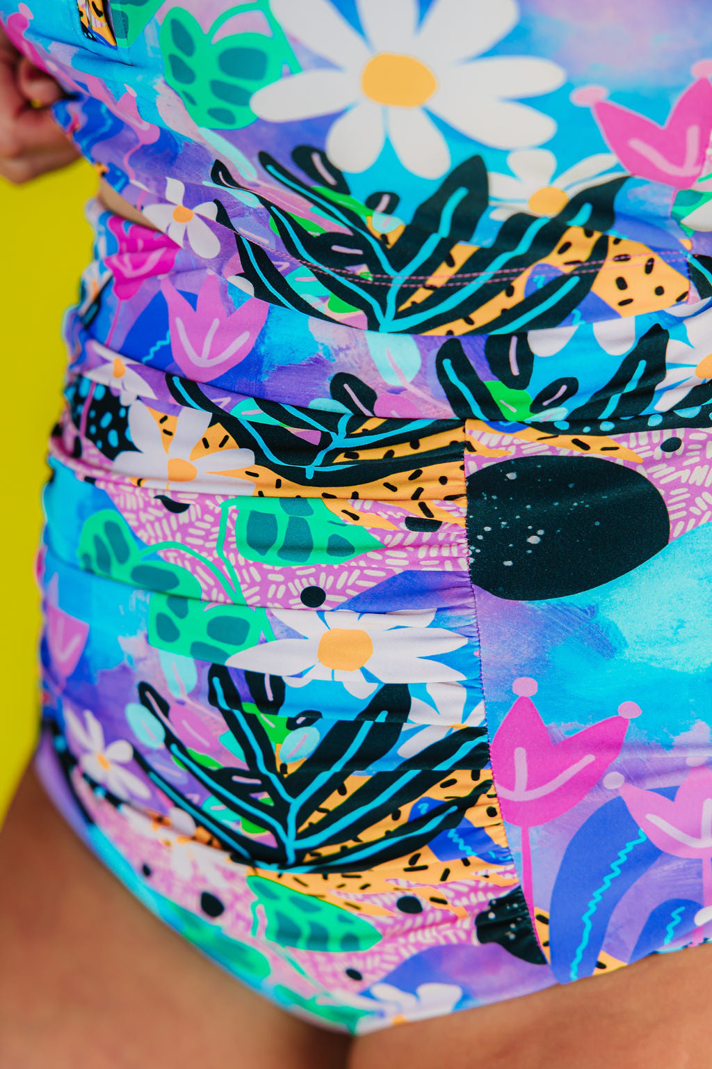 Last Pieces - Ruched High Waisted Bottoms Fantasy Garden