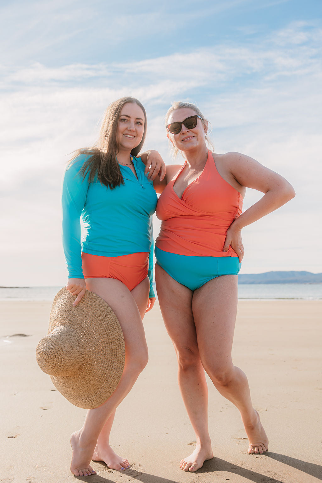Ruched High Waisted Bottoms Coral