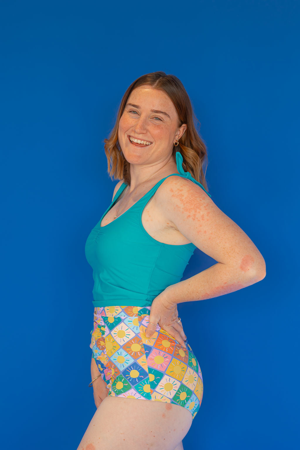 Shoulder Tie Top Teal