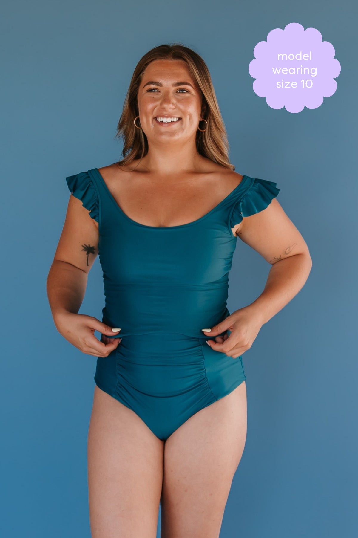 Pre-Order: Frill Shoulder Tank Peacock